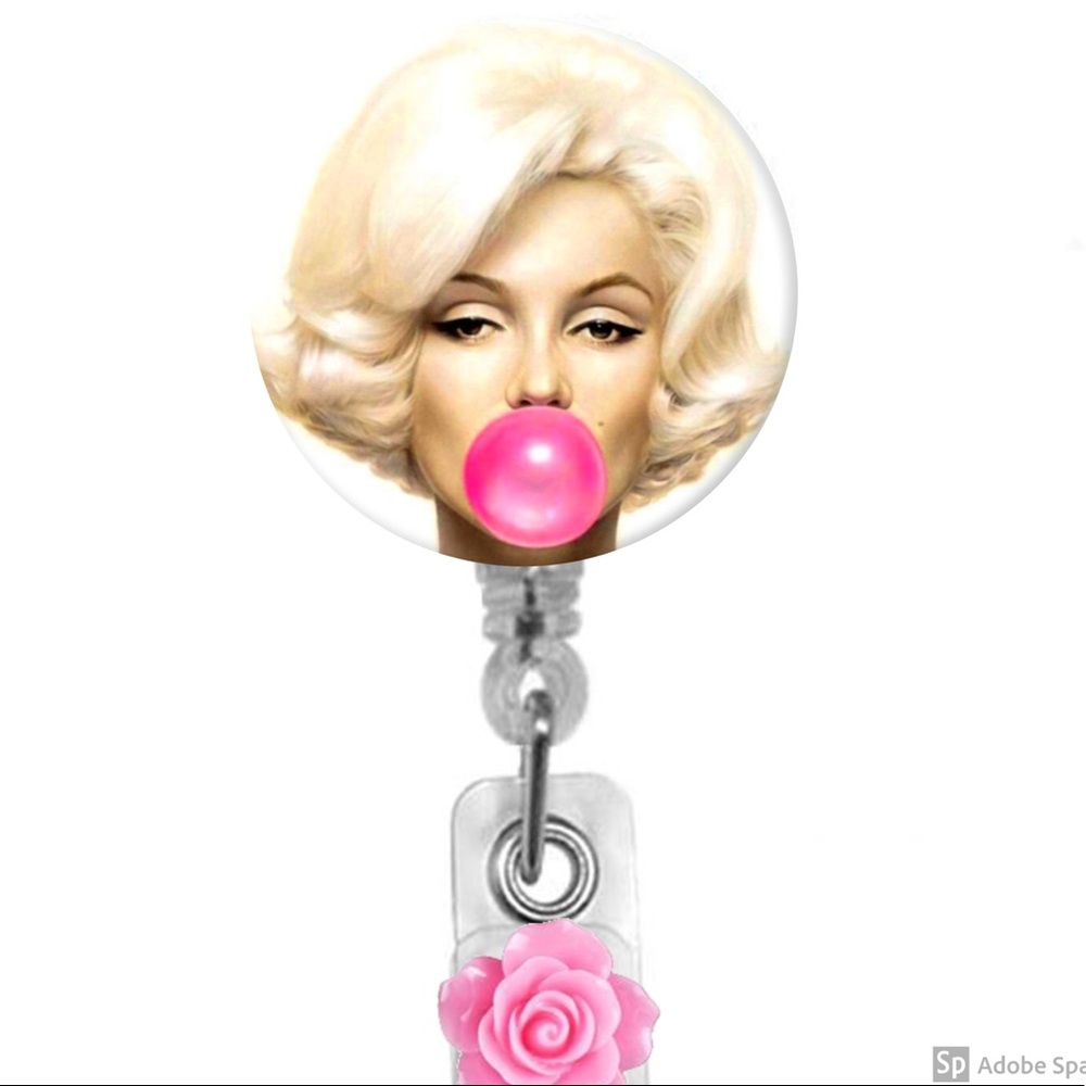 Marilyn Monroe Retractable Pink Badge Holder